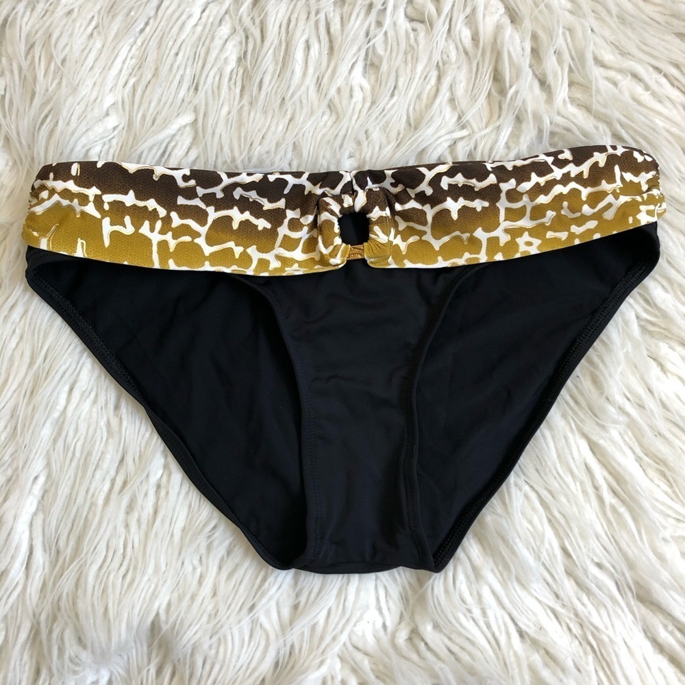 Skye Metallic Pattern Fold Over Bikini Bottom NWT